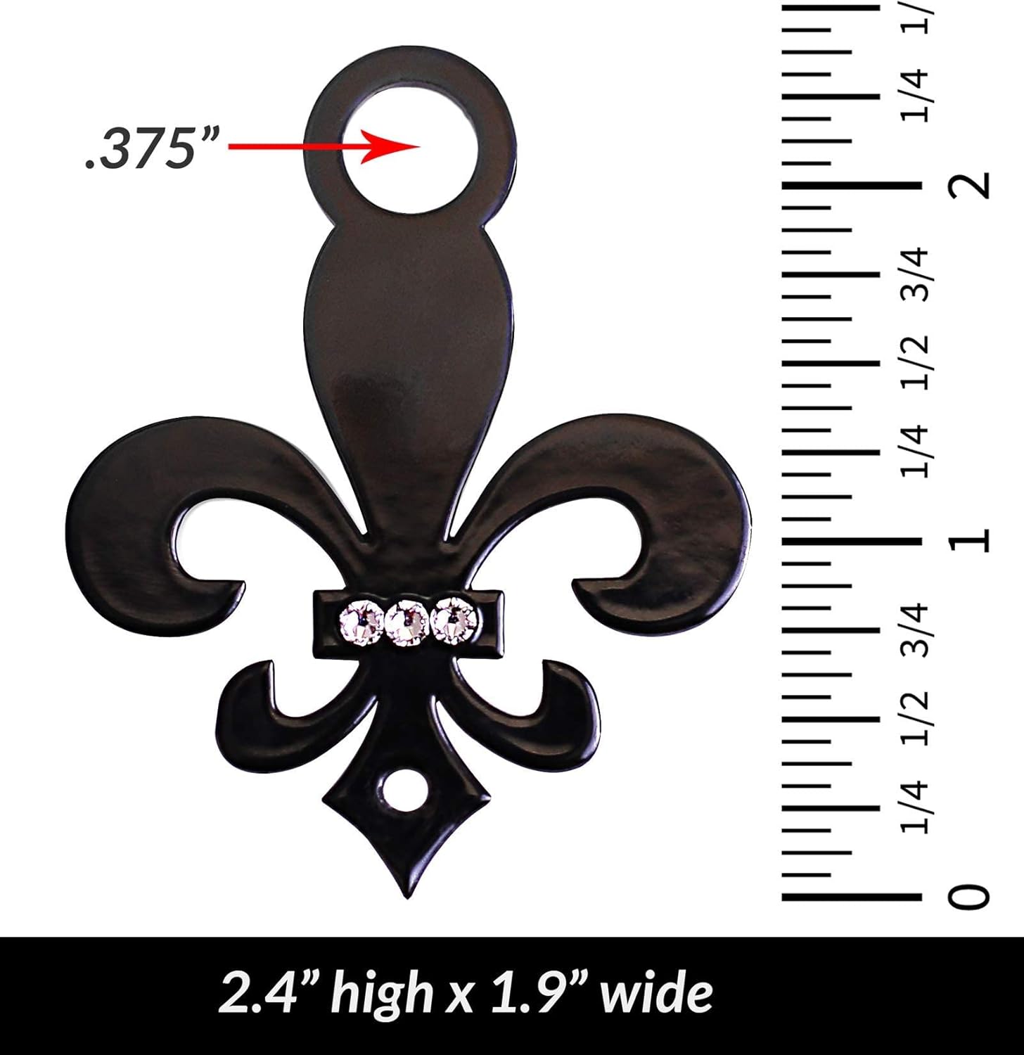 Sparkle Rider Fleur-de-lis Motorcycle Bell Hanger with Swarovski Crystals
