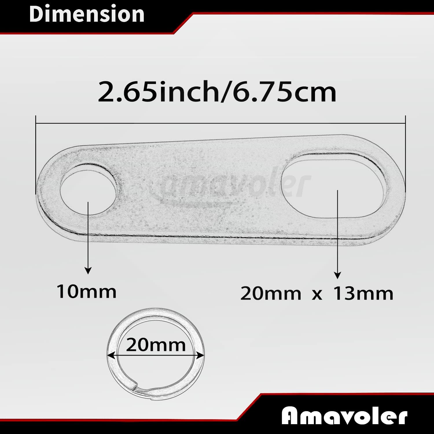 Amavoler Motorcycle Bell Hangers with Split Rings for Lucky Bells