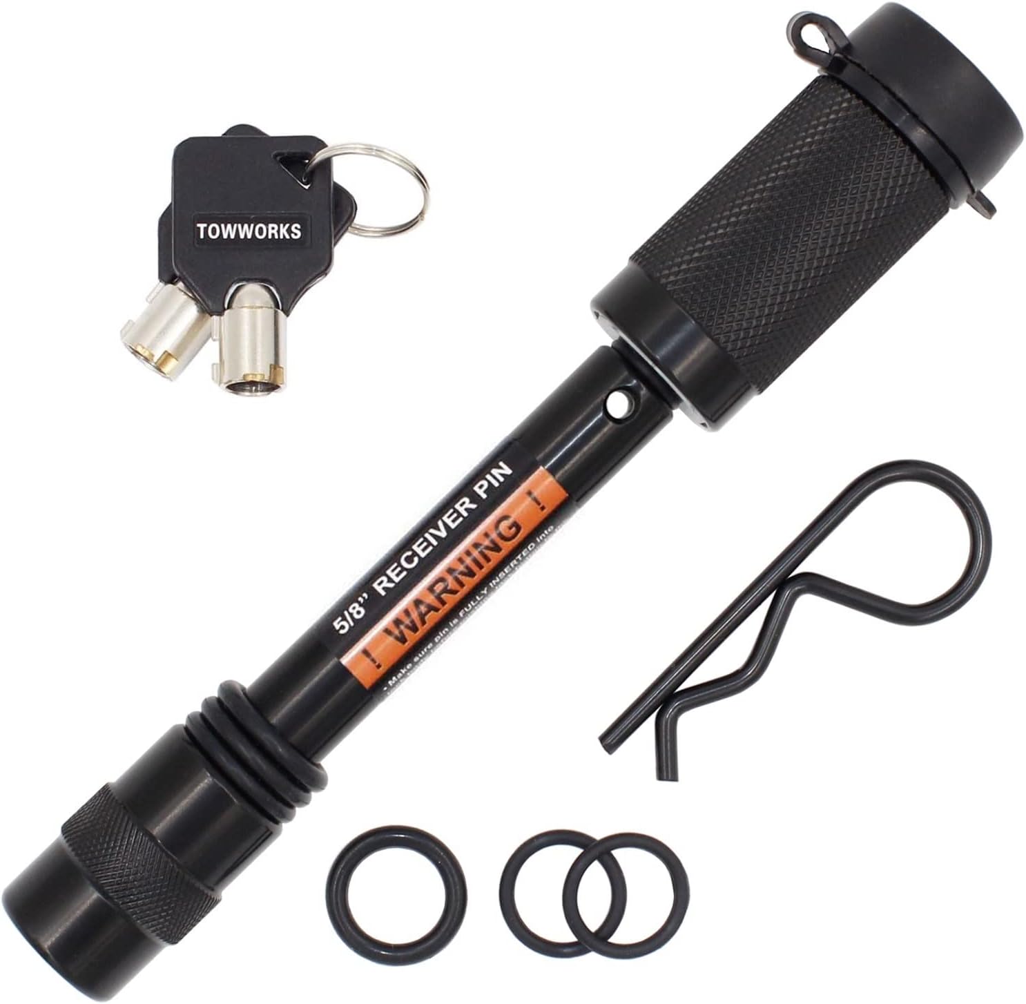 TowWorks 79631 Unique Keyed Hitch Lock with Extra Long Pin