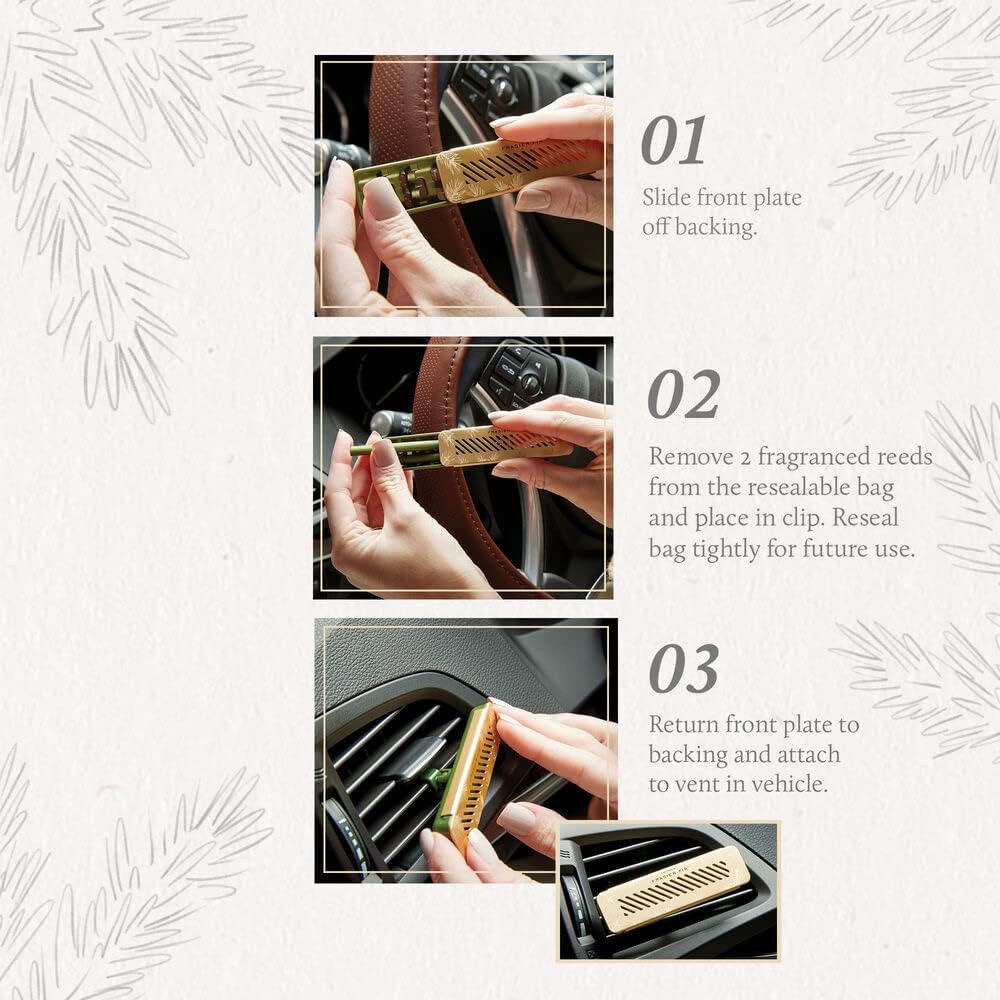 Thymes Frasier Fir Car Diffuser Kit with Refills