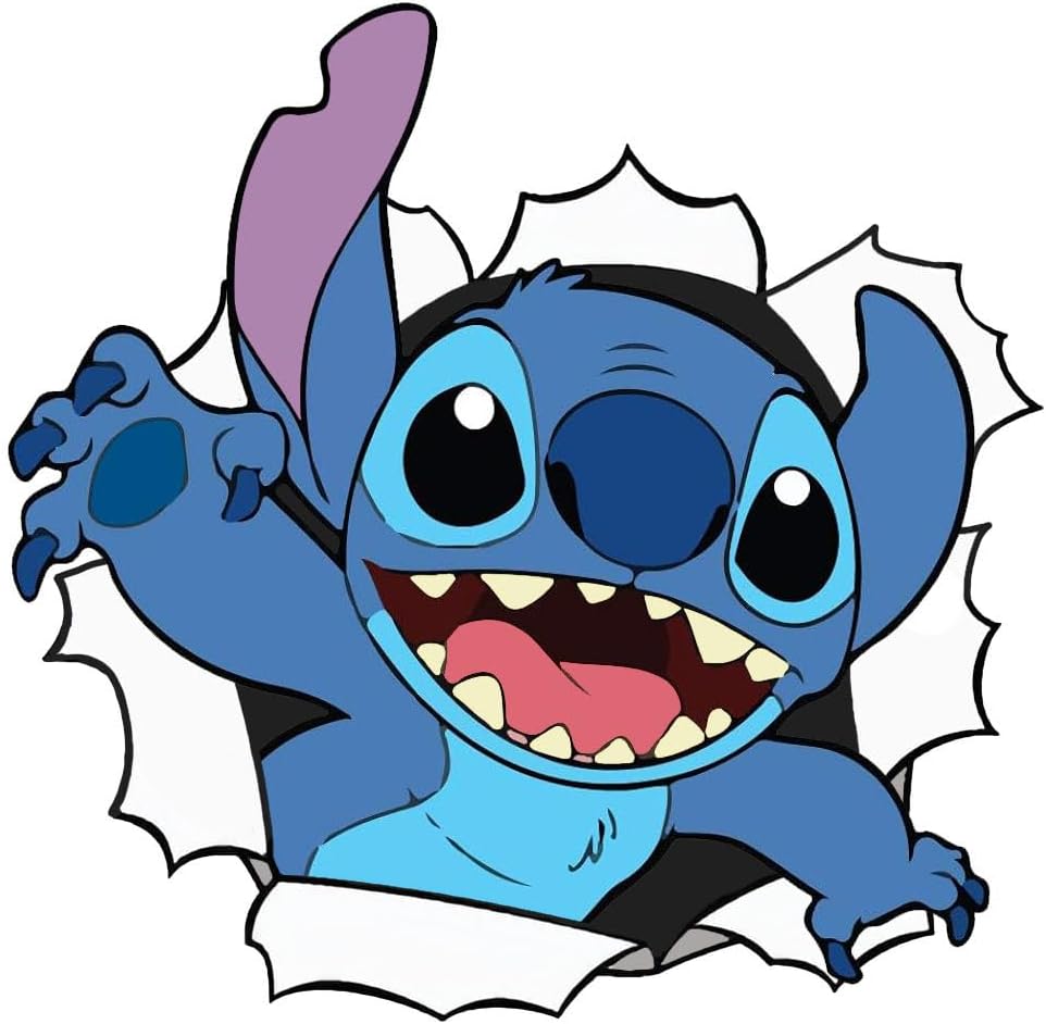 Stitch Drill Out Cartoon Vinyl Decal for Cars and More