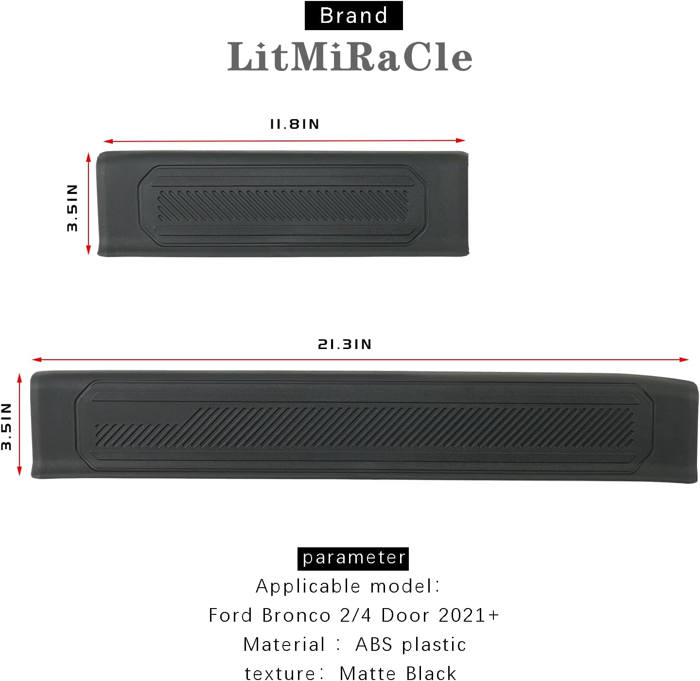 LitMiRaCle Door Sill Guard 4 PCS Ford Bronco 2023 Set
