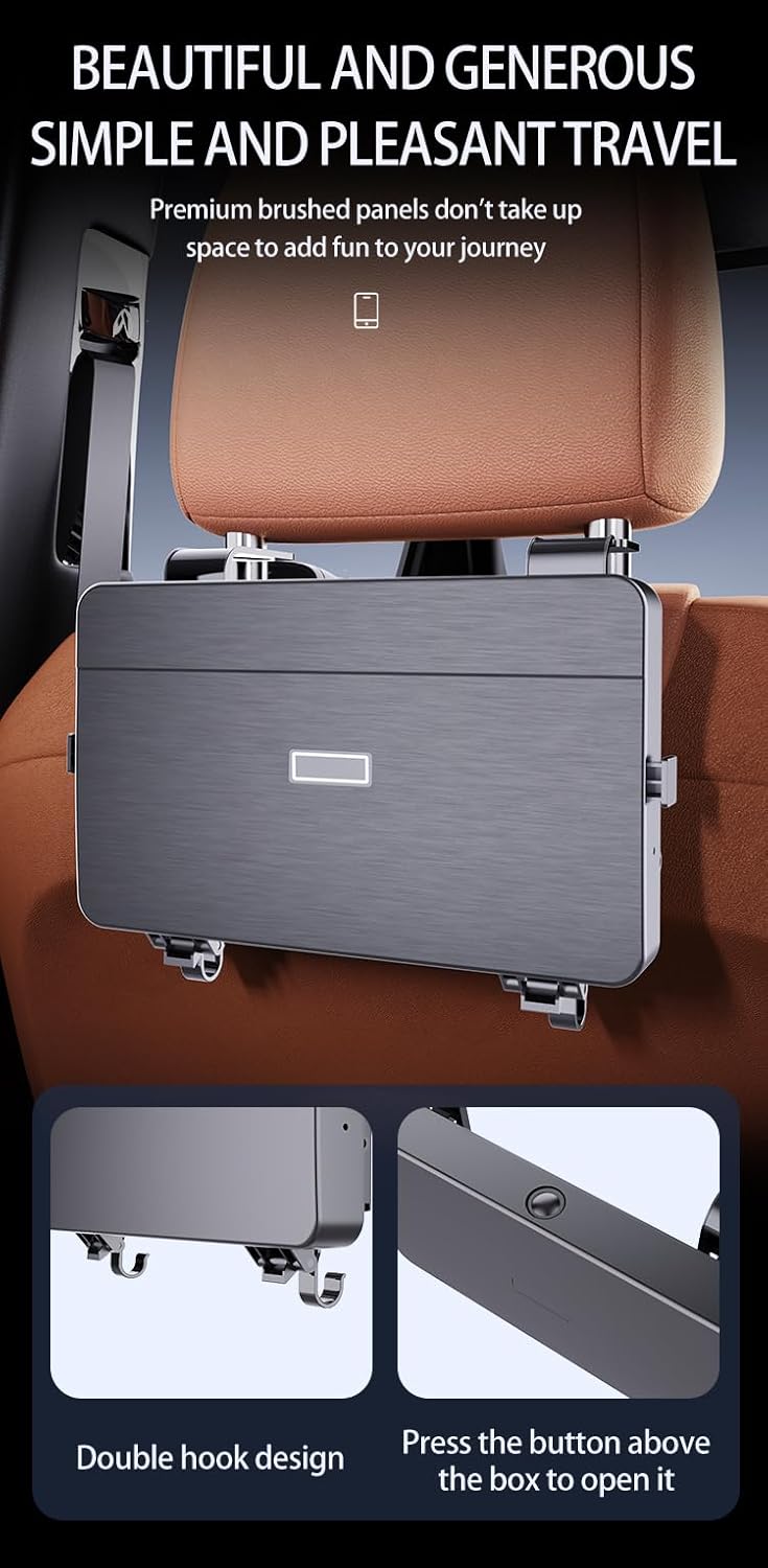 3-in-1 Car Headrest Backseat Organizer with Cup Holders and Hooks