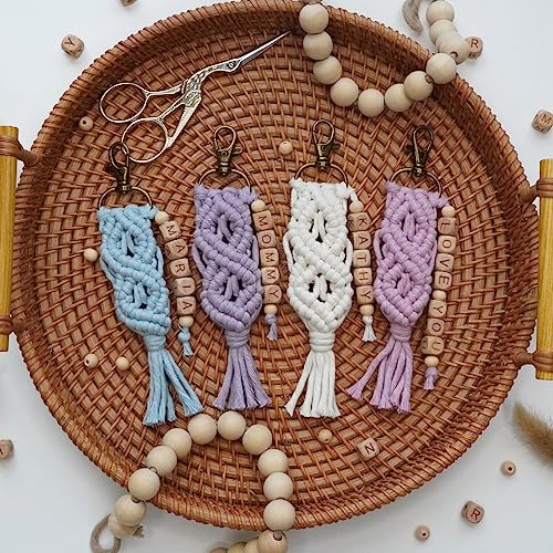 Personalized Macrame Keychain Boho Design for Women Girls