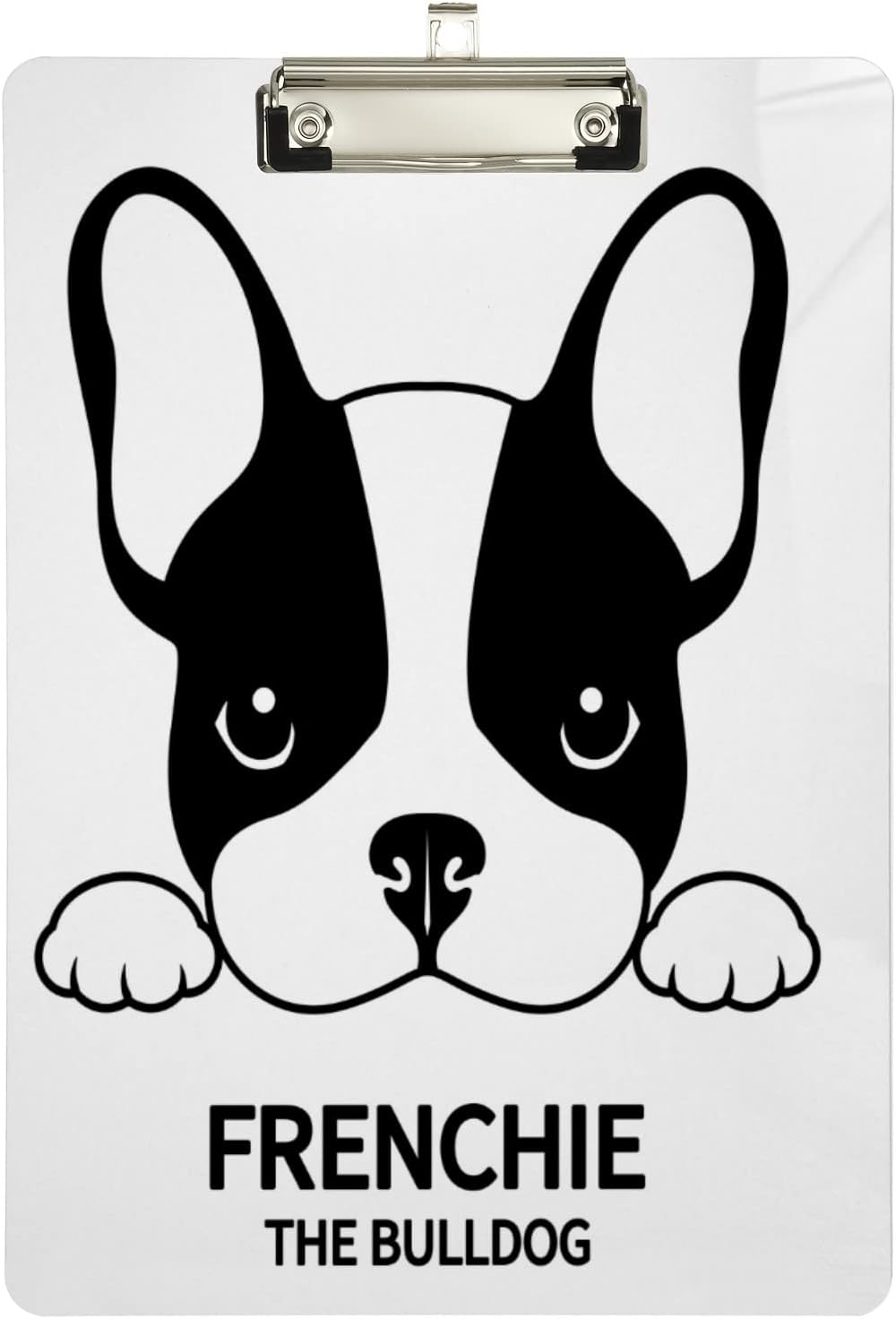 Eionryn Cute French Bulldog Clipboard Silver A4 Size