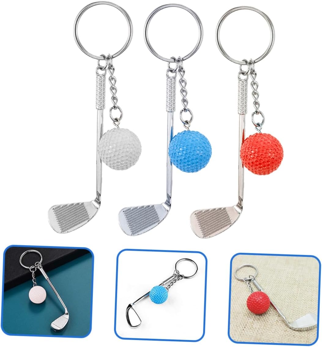 3pcs Golf Keychain Backpack Charms Durable Keyring Holders for Golf Lovers
