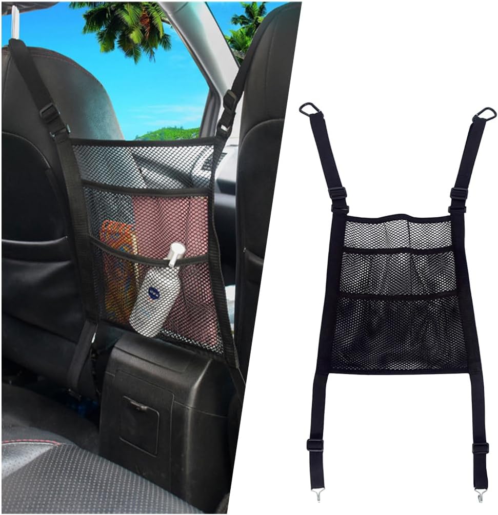 Zipelo 3 Layer Car Mesh Organizer with Hooks