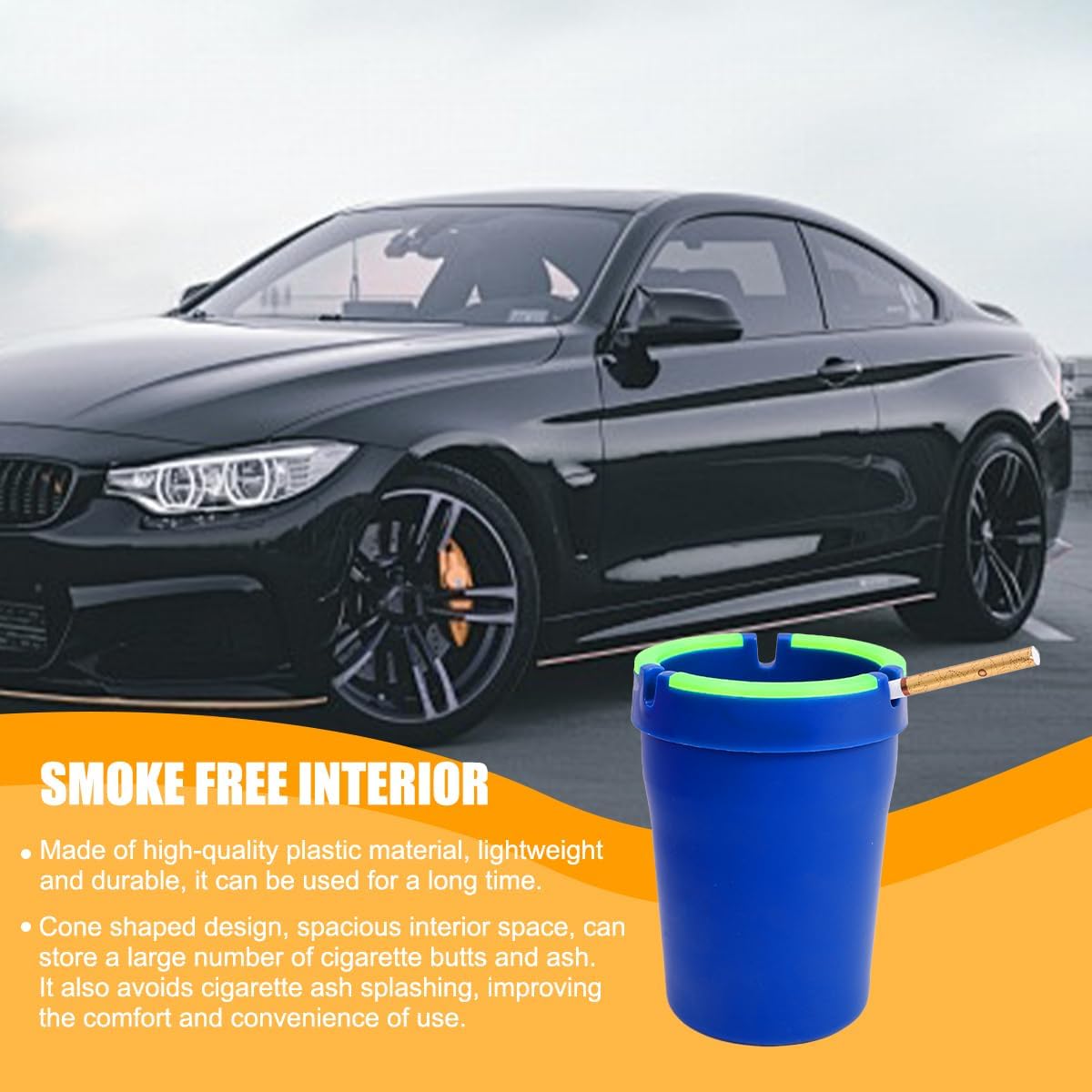 Mandark 2PCS Glow In The Dark Car Ashtray Set