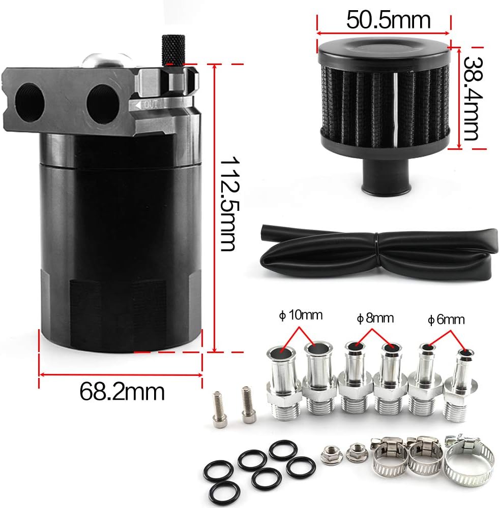 Aiuphing Oil Catch Can Kit Universal 300ml Aluminum
