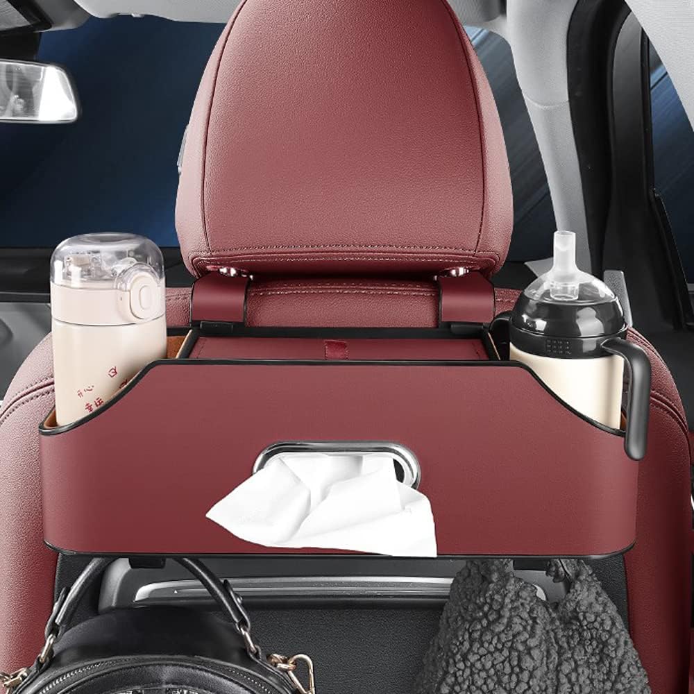 HAOTULE Multifunctional Car Seat Storage Box with Cup Holder and Tissue Compartment