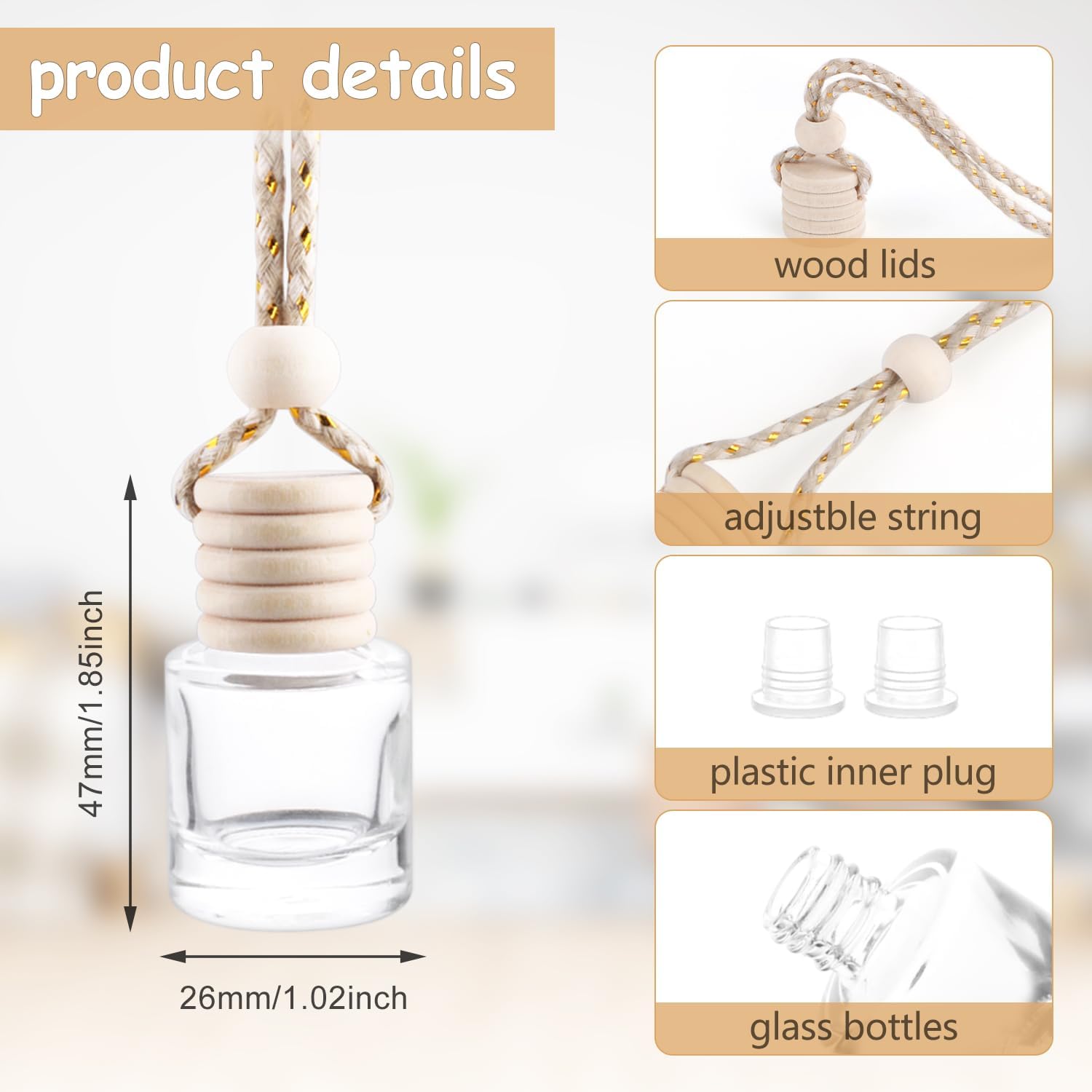 50 Pc Car Air Freshener Diffuser Bottle Set