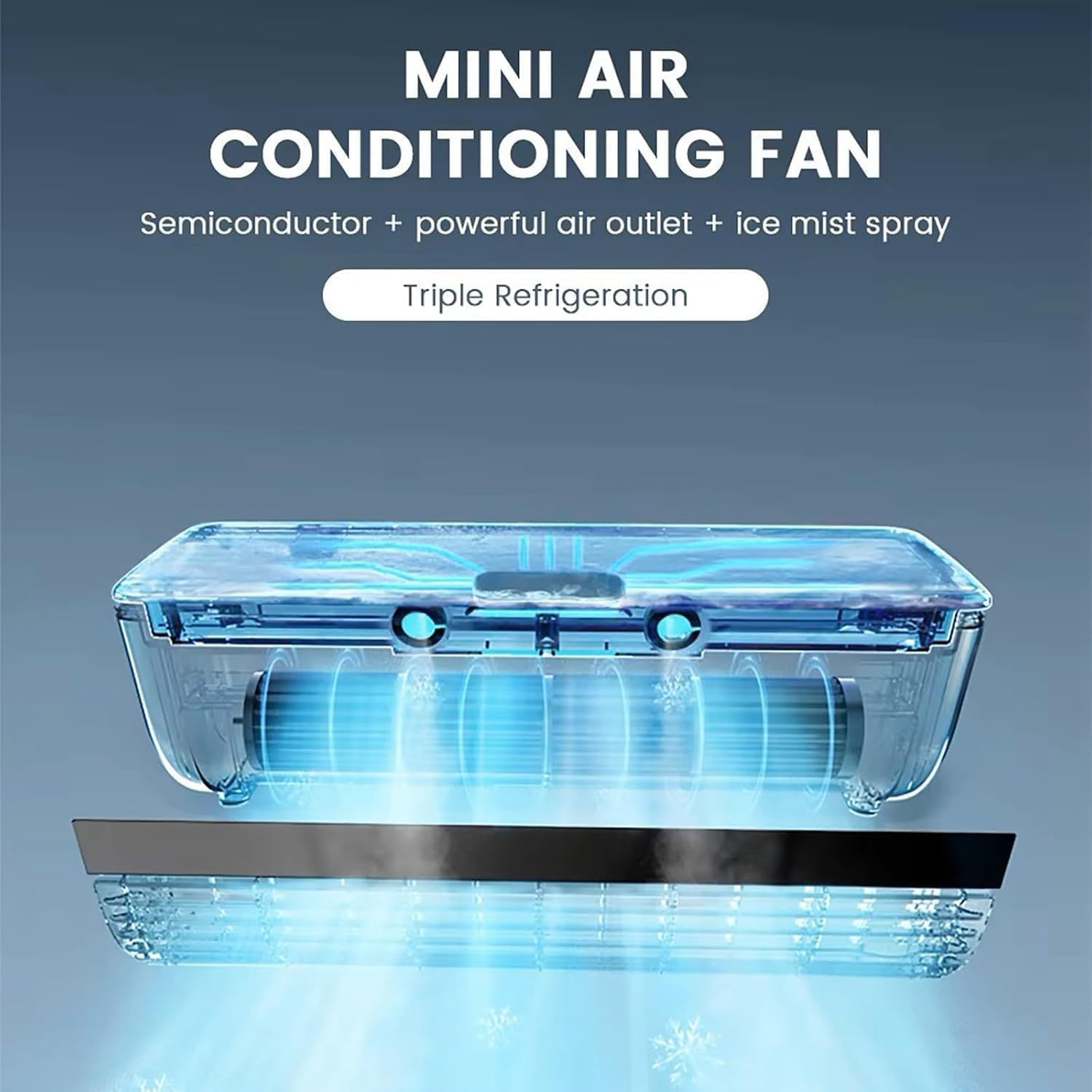 No Drilling Wall Mounted Air Conditioner Fan with 10s Instant Cooling