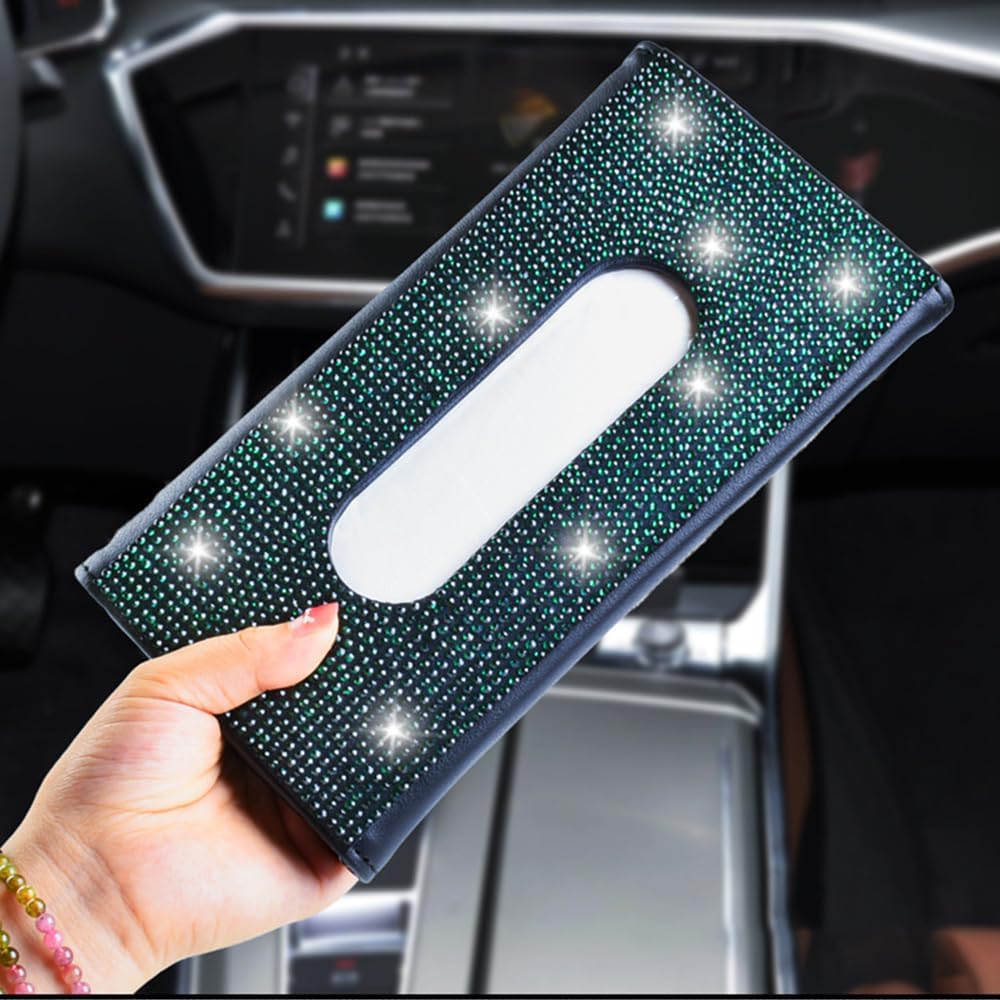 Bling Bling Rhinestone Diamond Car Visor Tissue Holder