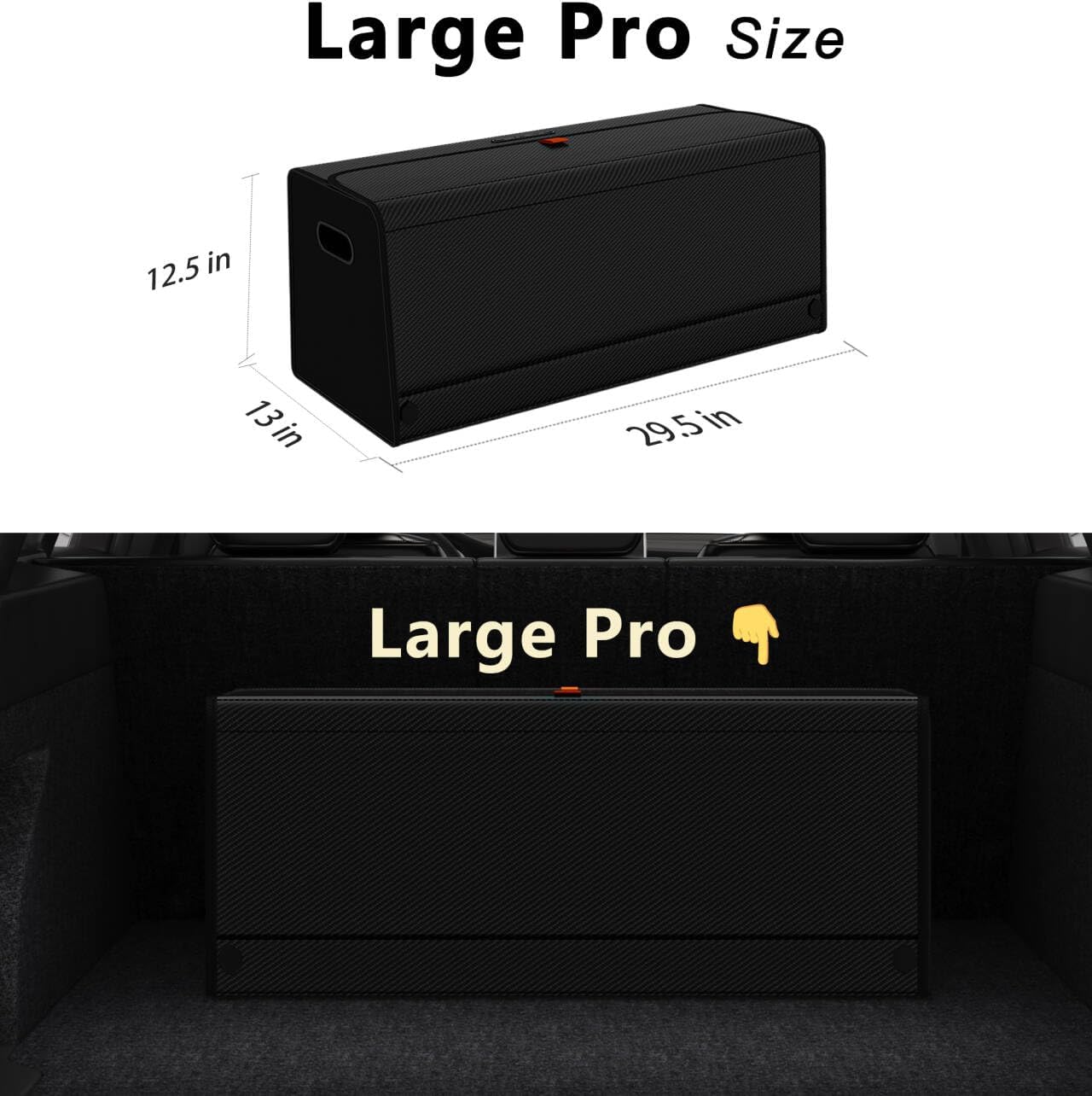 GMQ Car Trunk Organizer Large Capacity Black