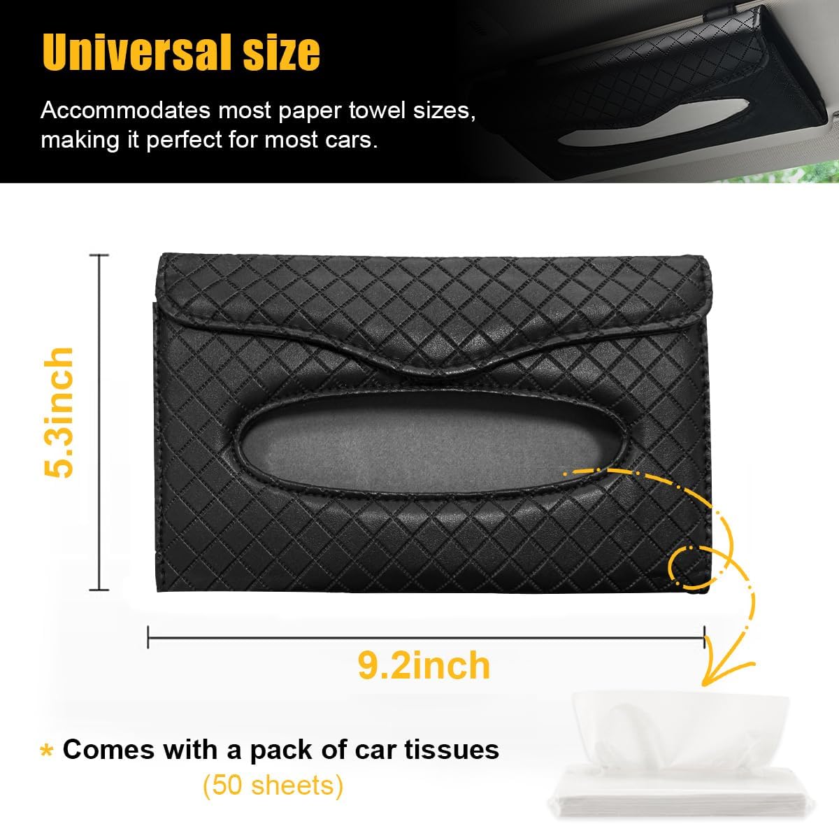 Sylvil Car Tissue Holder for Sun Visor and Seat Back