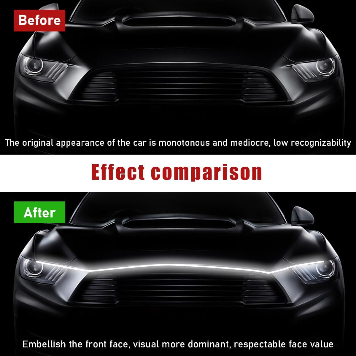 59 Inch Car Hood LED Light Strip with Dynamic Scan Effect