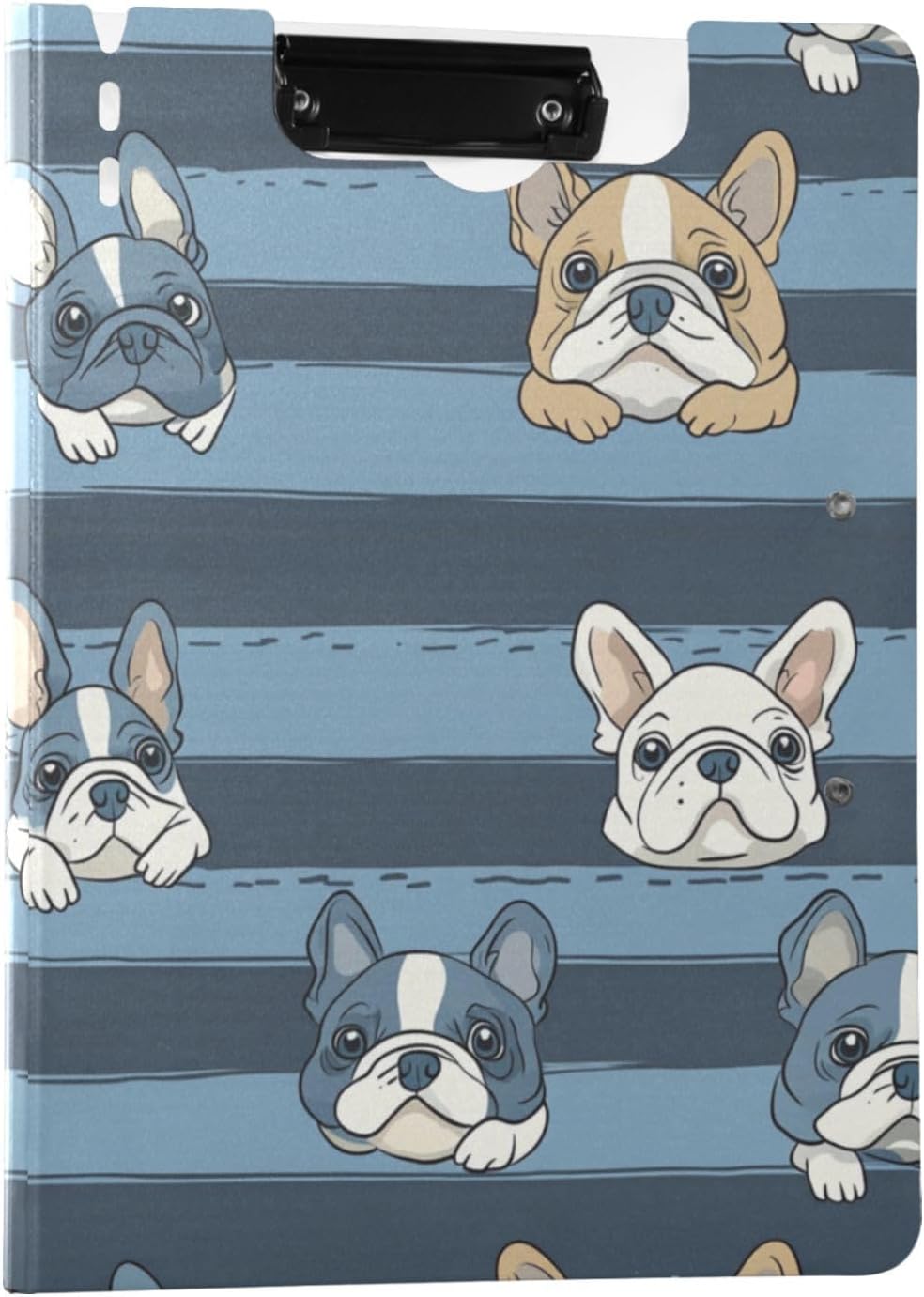 Kcldeci Clipboards Folder with French Bulldog Stripes
