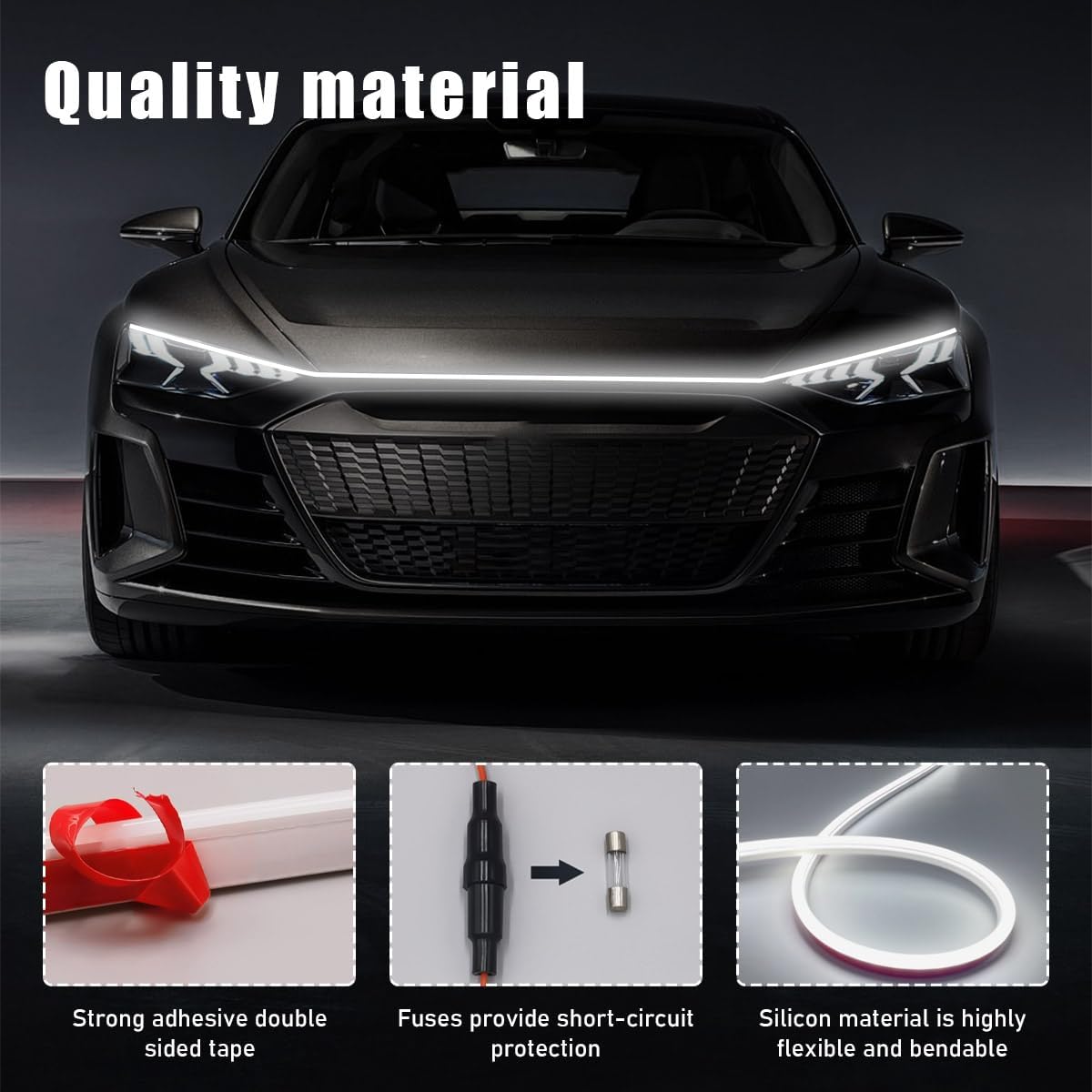 59 Inch Car Hood LED Light Strip with Dynamic Scan Effect