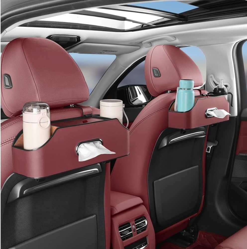 HAOTULE Multifunctional Car Seat Storage Box with Cup Holder and Tissue Compartment