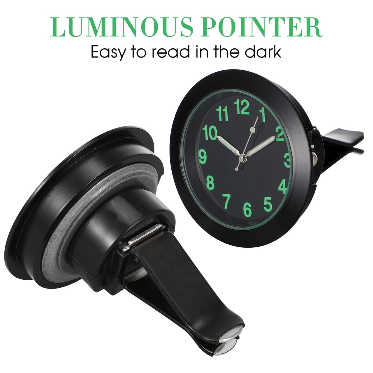 Mini Luminous Car Vent Clock with Clip Universal Quartz