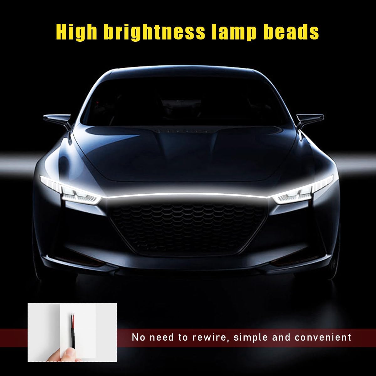 59 Inch Car Hood LED Light Strip with Dynamic Scan Effect