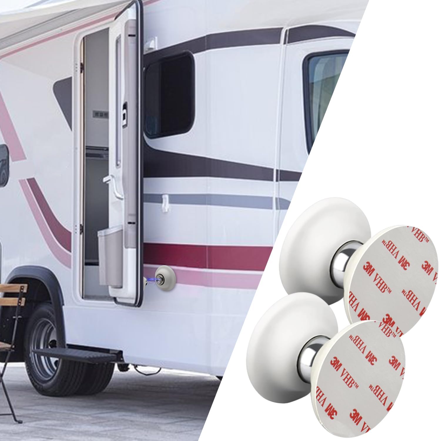 2 Pcs Magnetic Door Holder for RV Door Open White