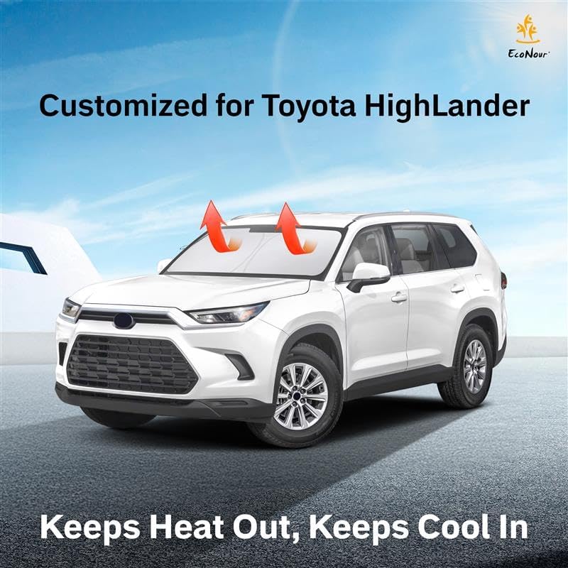 EcoNour Sunshade Windshield Cover for Toyota Highlander 2020-2025