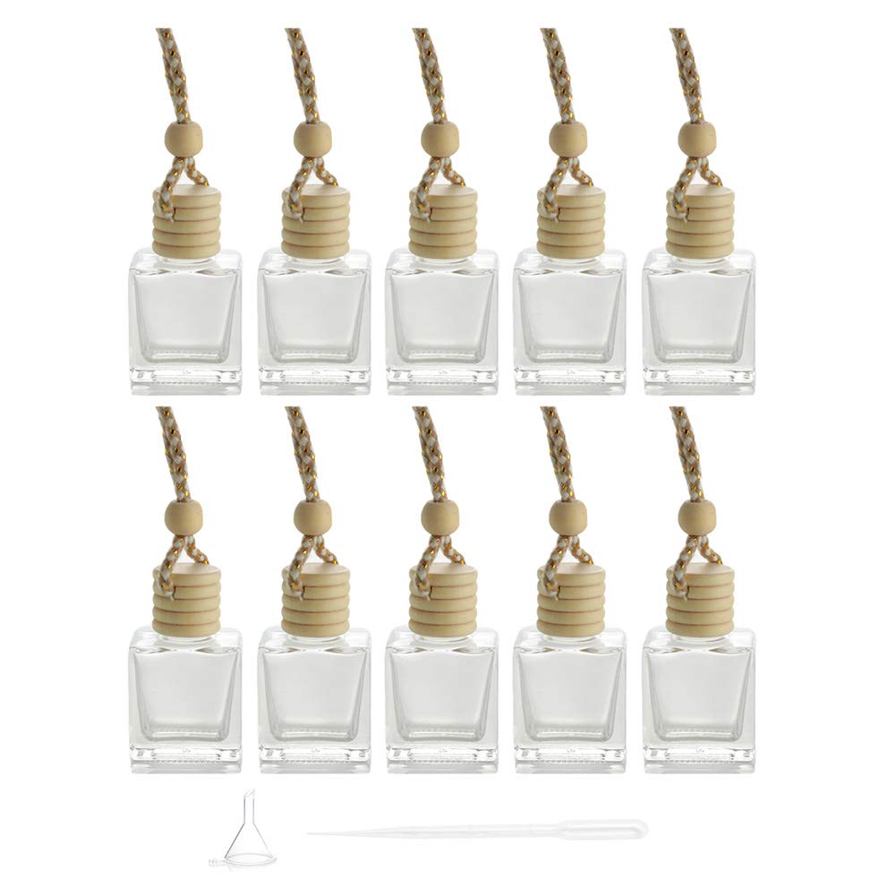 10 Pack Car Hanging Diffuser Empty Glass Bottles Decor