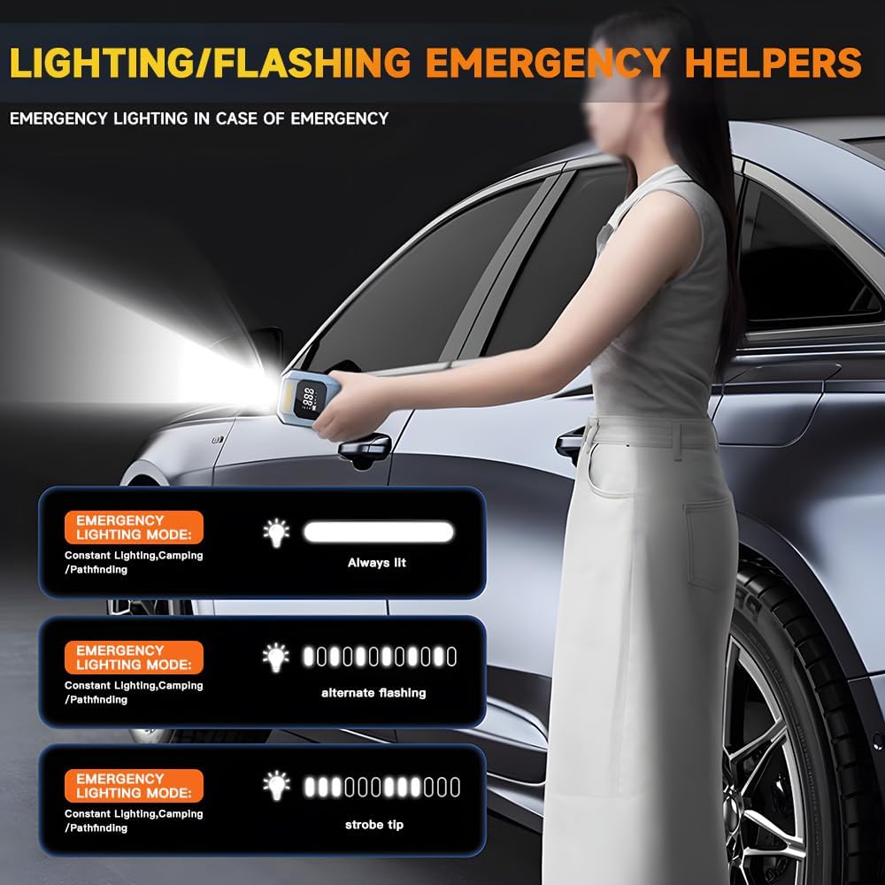 HAONINYUE 12V Emergency Starter with Air Compressor