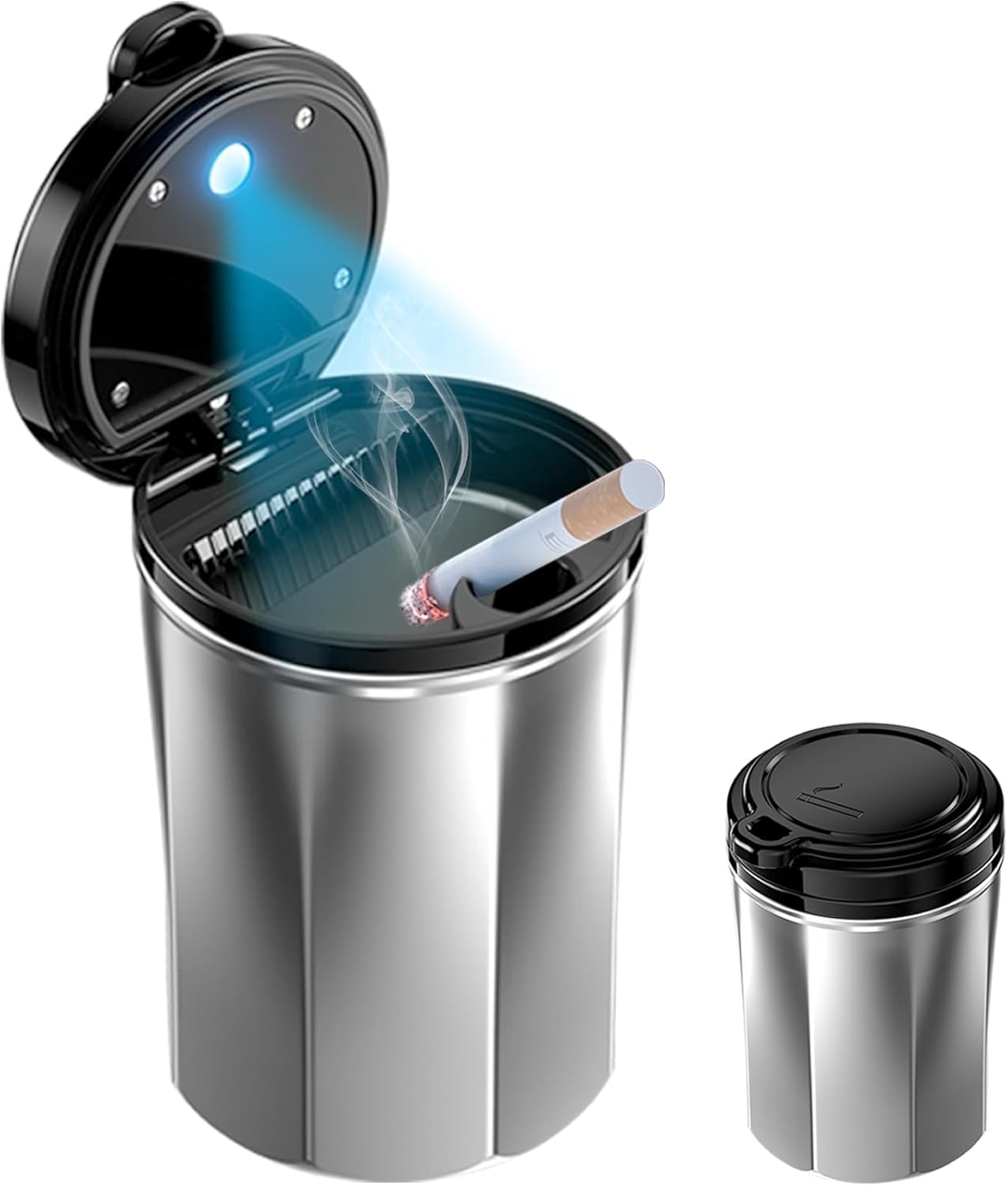 Car Ashtray with Lid and LED Light