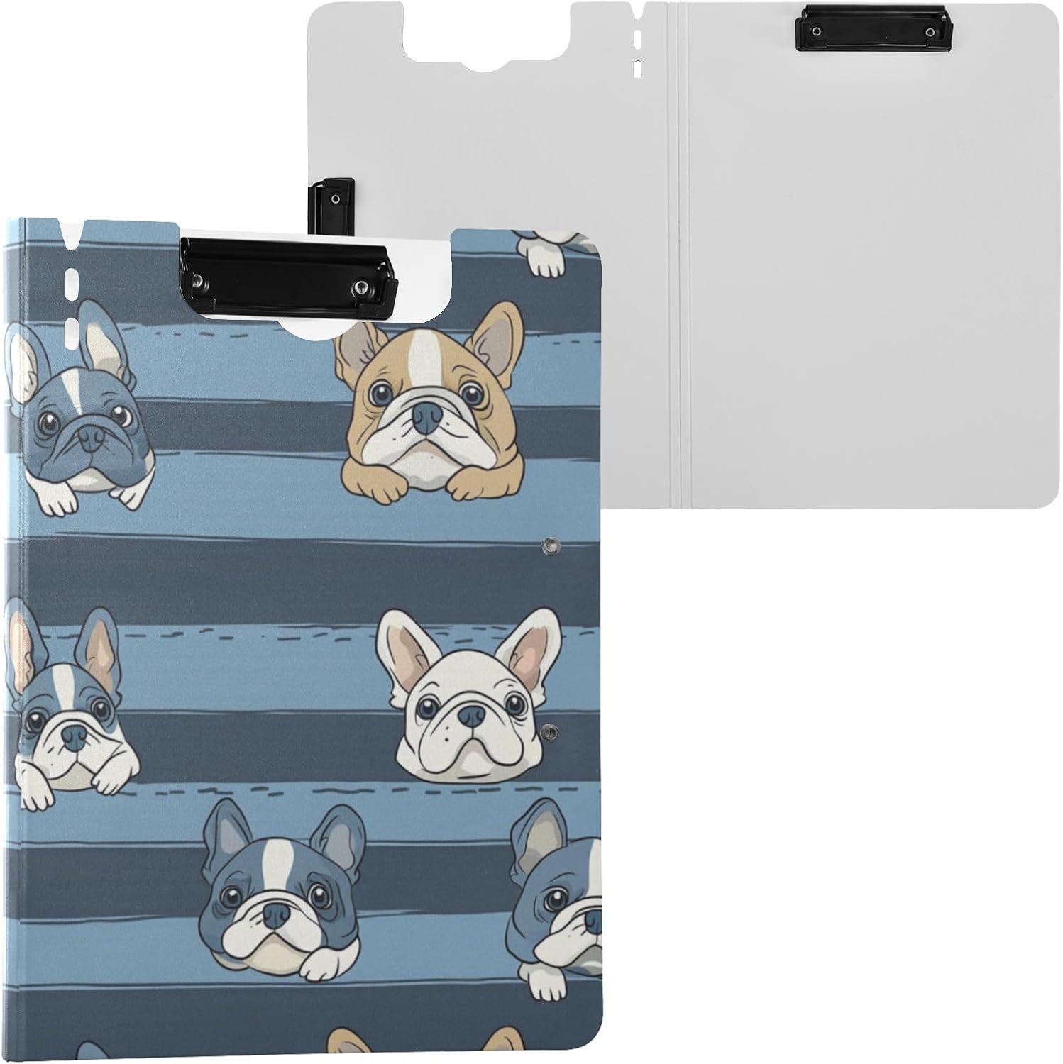 Kcldeci Clipboards Folder with French Bulldog Stripes