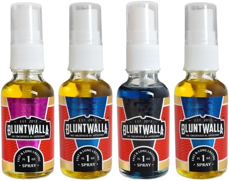 Bluntwalla Concentrated Oil Air Freshener Spray 4-Pack Assorted