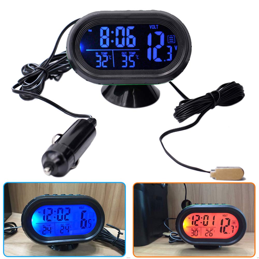 MASO Car Thermometer Digital Clock with 2 Backlights