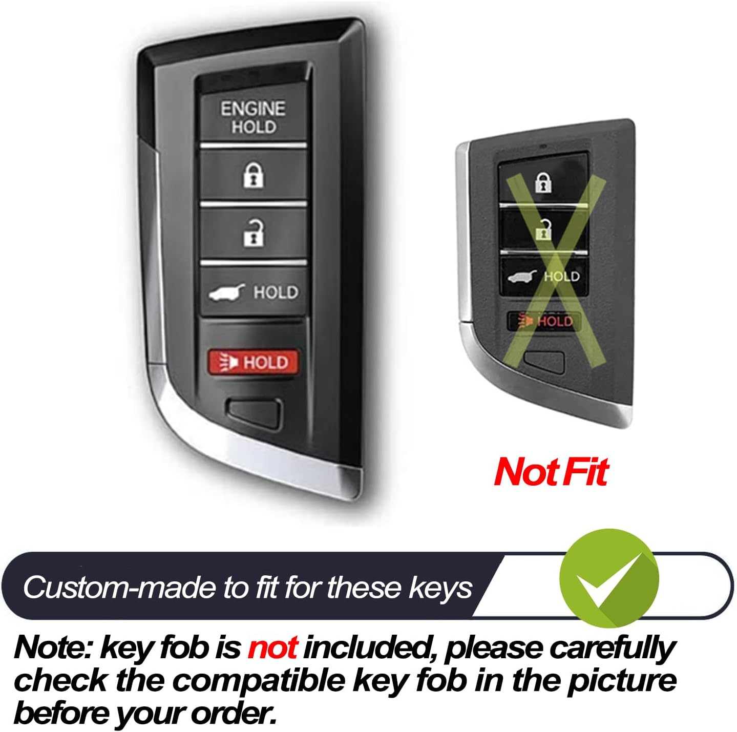 MECHCOS 5 Button Acura Integra MDX RDX TLX Key Fob Cover Case