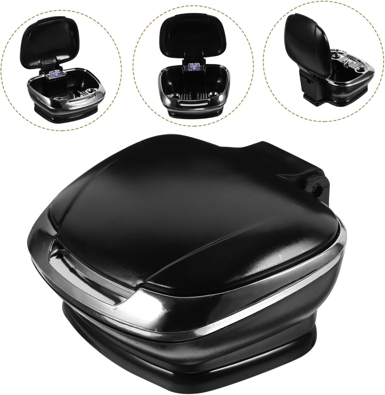 Yosadier Car LED Ashtray Holder Black Non-slip