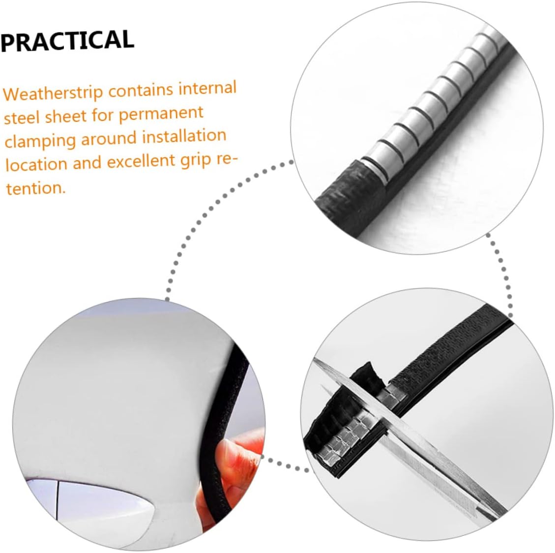 PartyKindom 5 Rolls Door Collision Seal Strip for Soundproofing and Weatherproofing