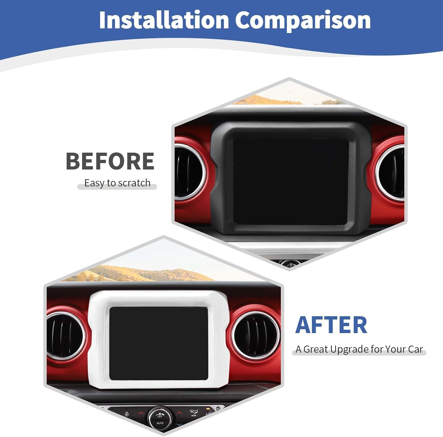 RT-TCZ Jeep JL Center Console Radio Trim Cover 84 inch White