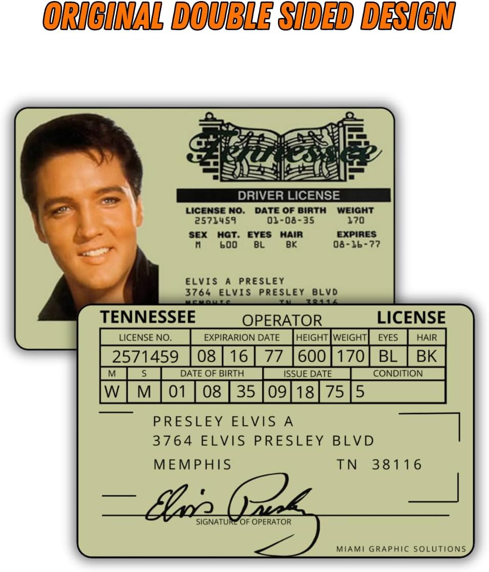 Elvis Presley Driver License Frame Funny ID Collectible