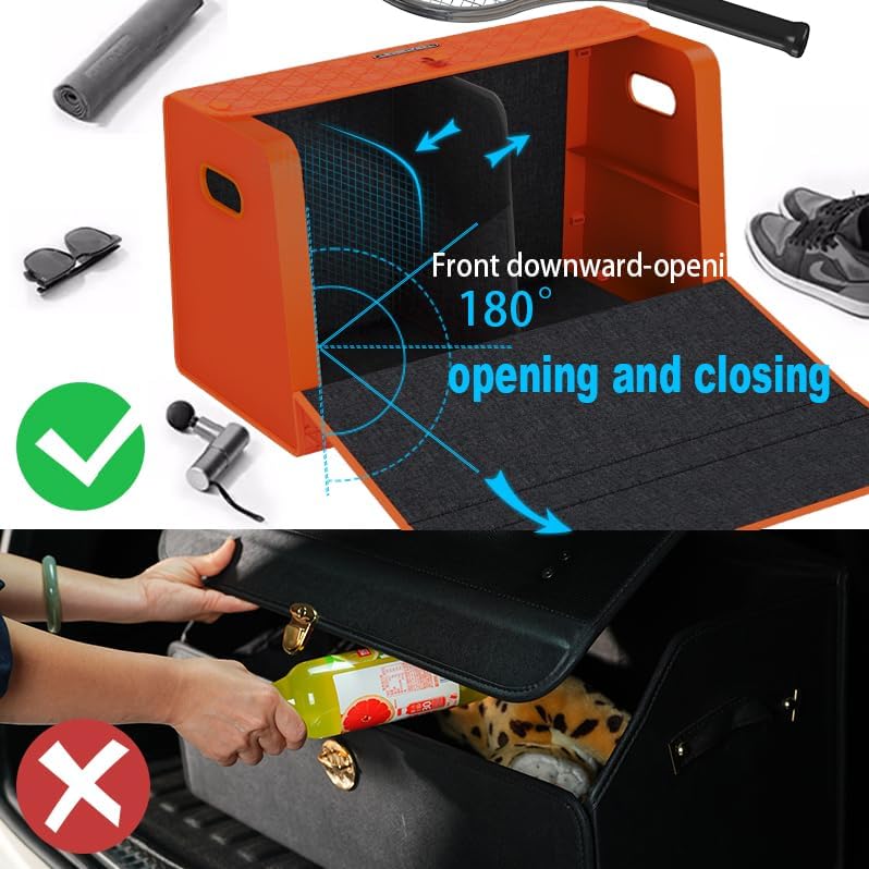 GMQ Car Trunk Organizer for SUV Large Capacity Black 1