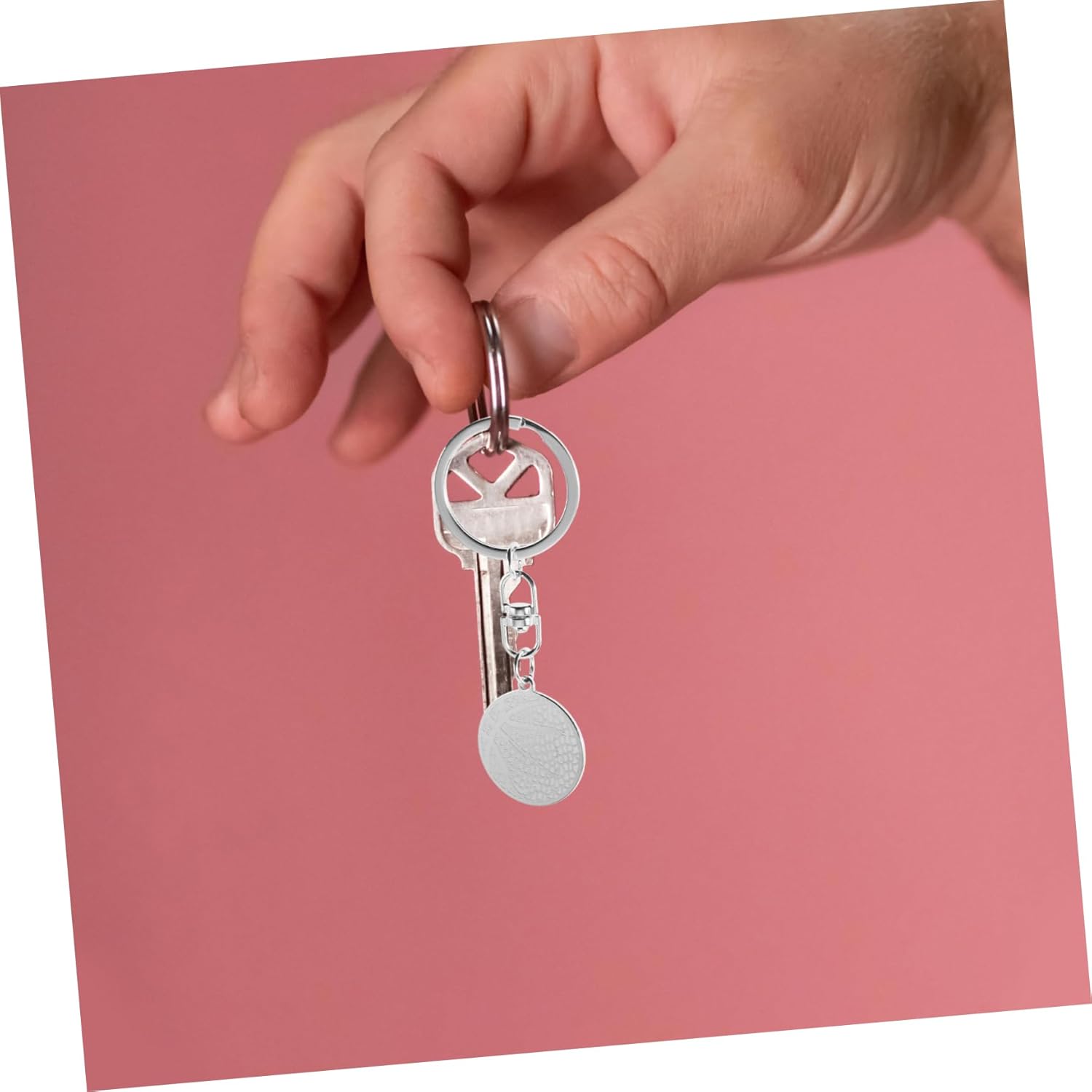 Sosoport Basketball Keychain Stainless Steel Charm