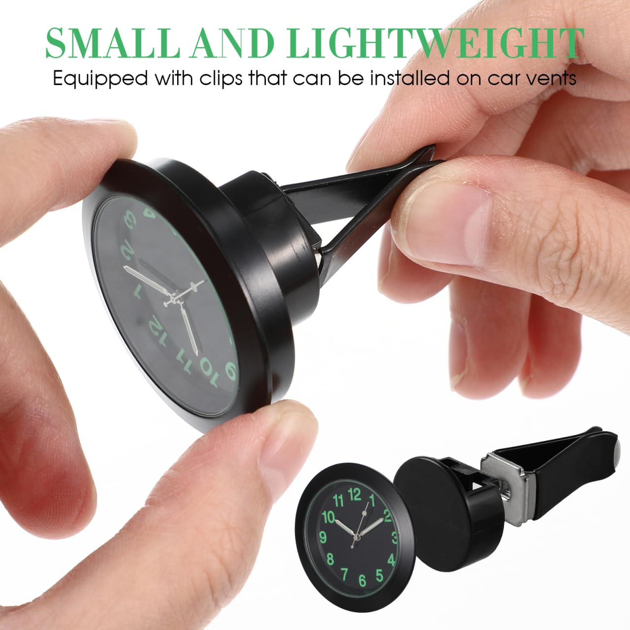 Mini Luminous Car Vent Clock with Clip Universal Quartz