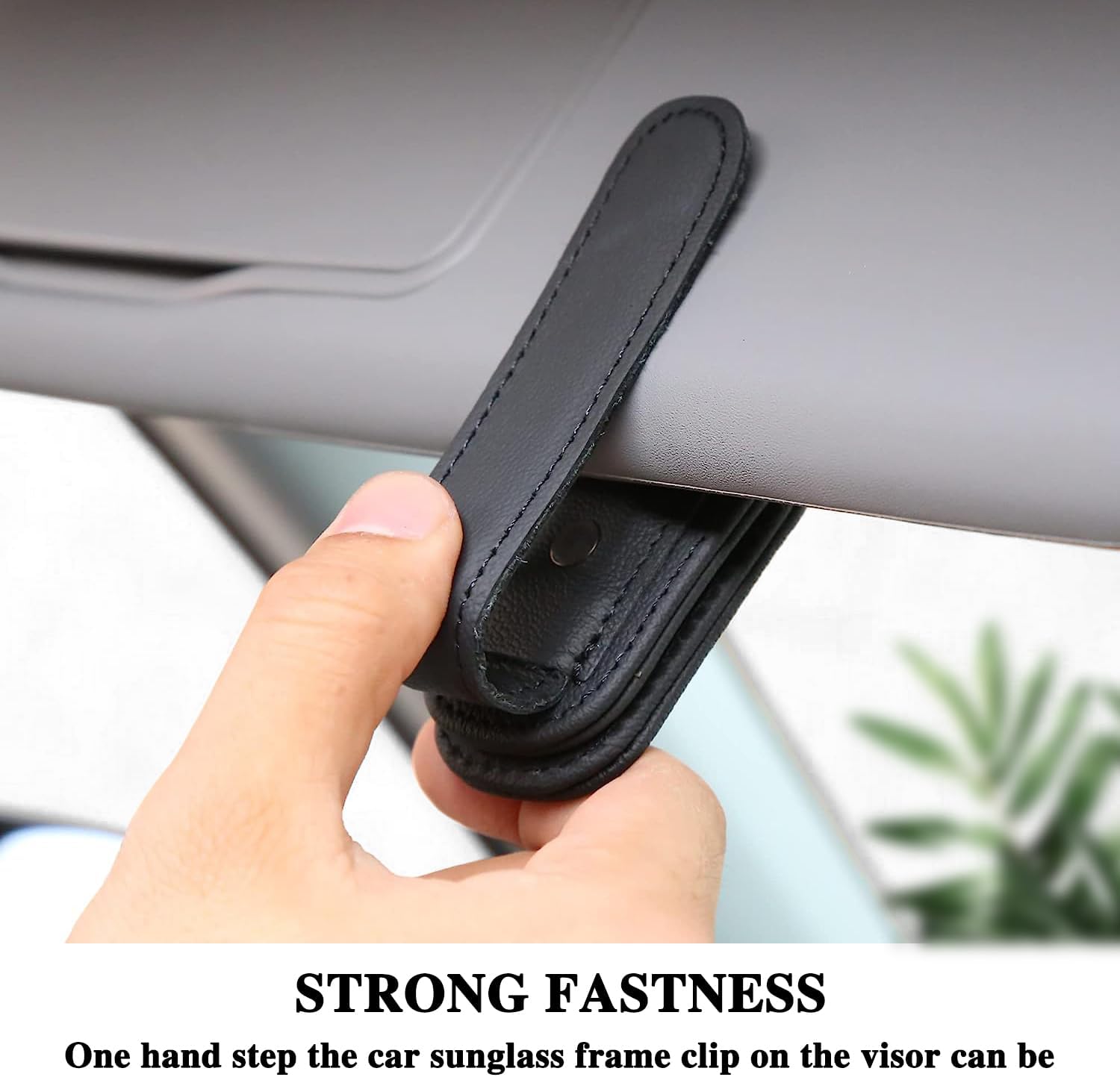 Vibrant Sunflower Magnetic Leather Car Visor Clip