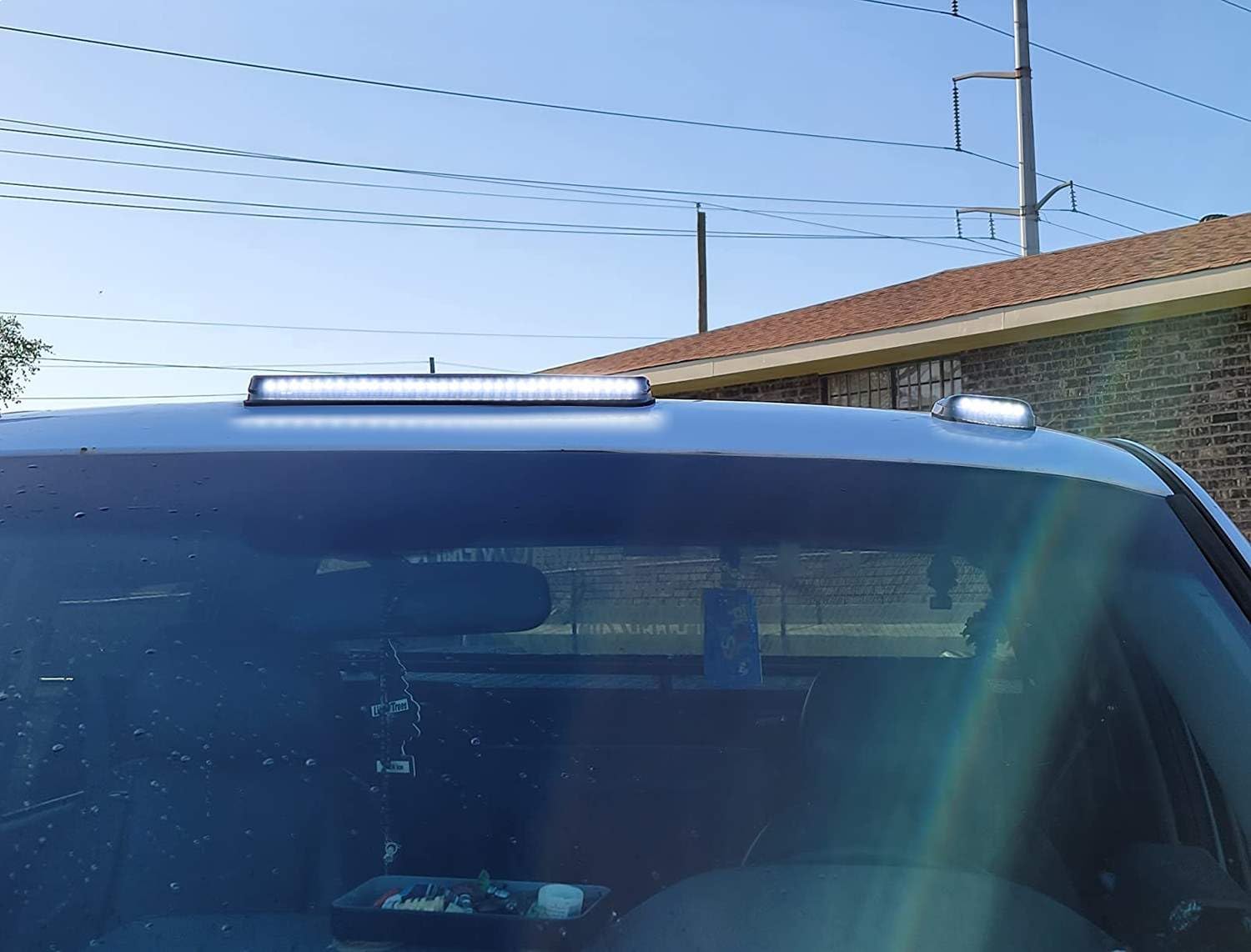 iJDMTOY 3pc Smoked Lens LED Cab Roof Light Kit
