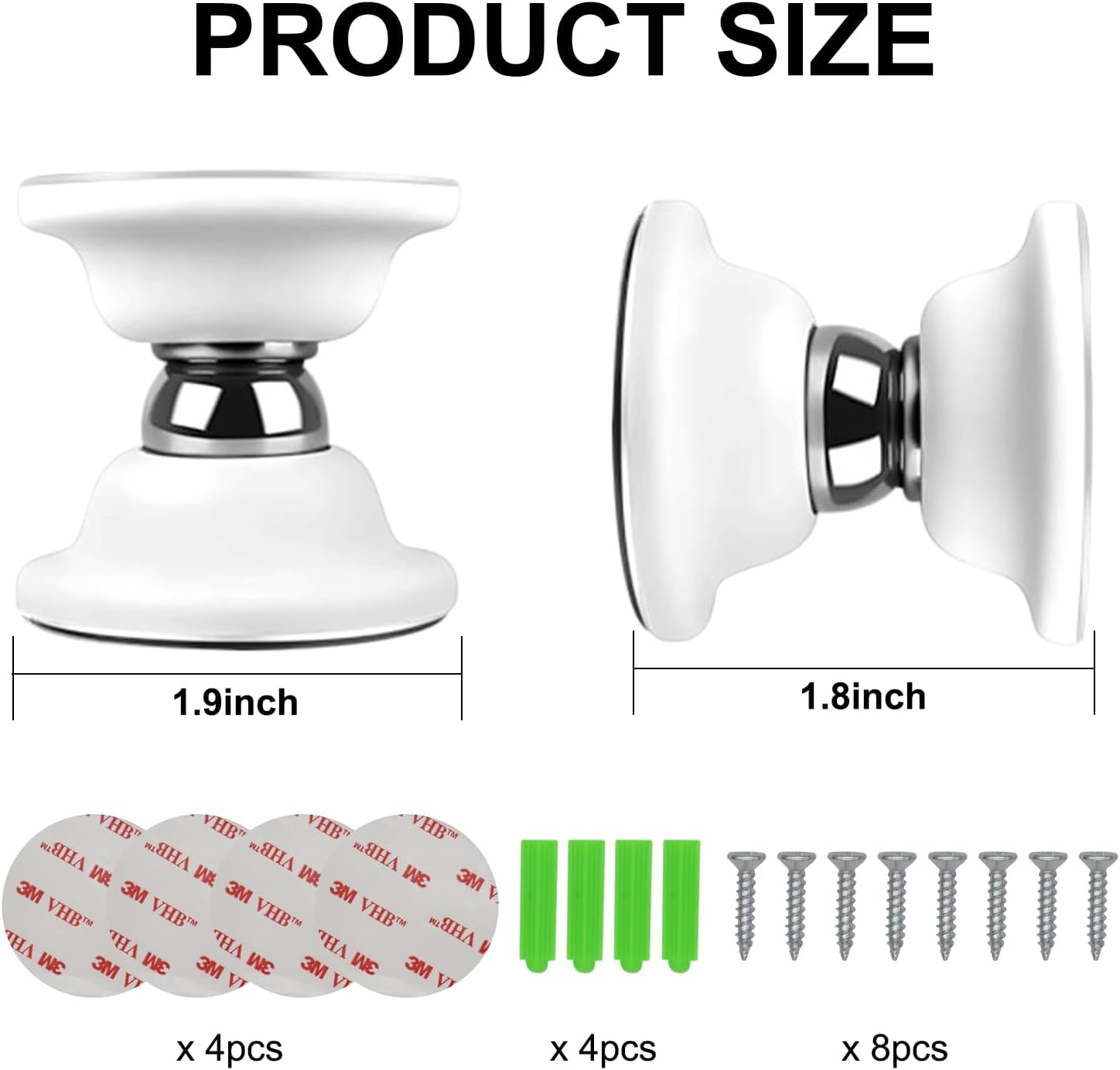 2 Pcs Magnetic Door Holder for RV Door Open White