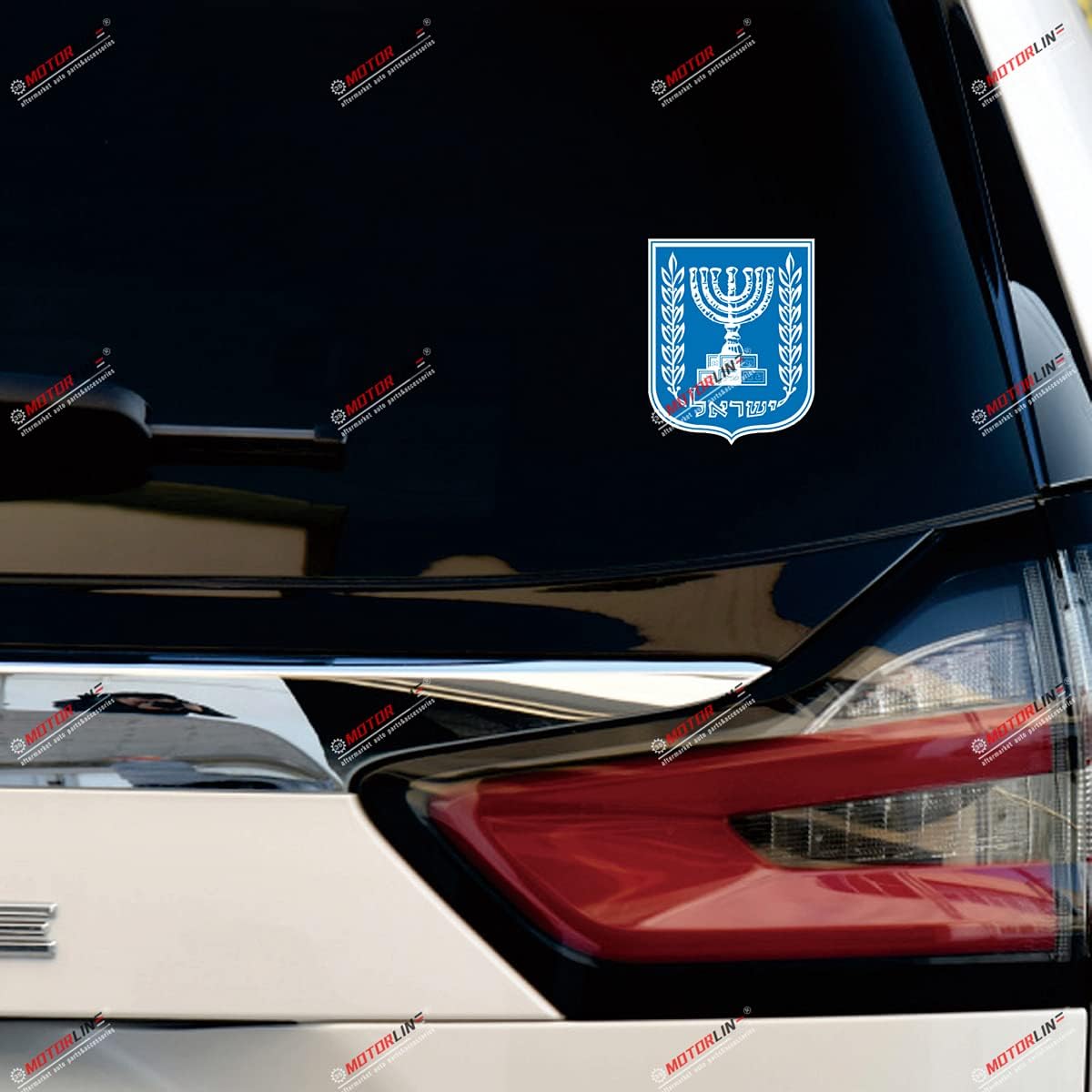 2pcs 4 Reflective Israel Emblem Decal Sticker for Vehicles