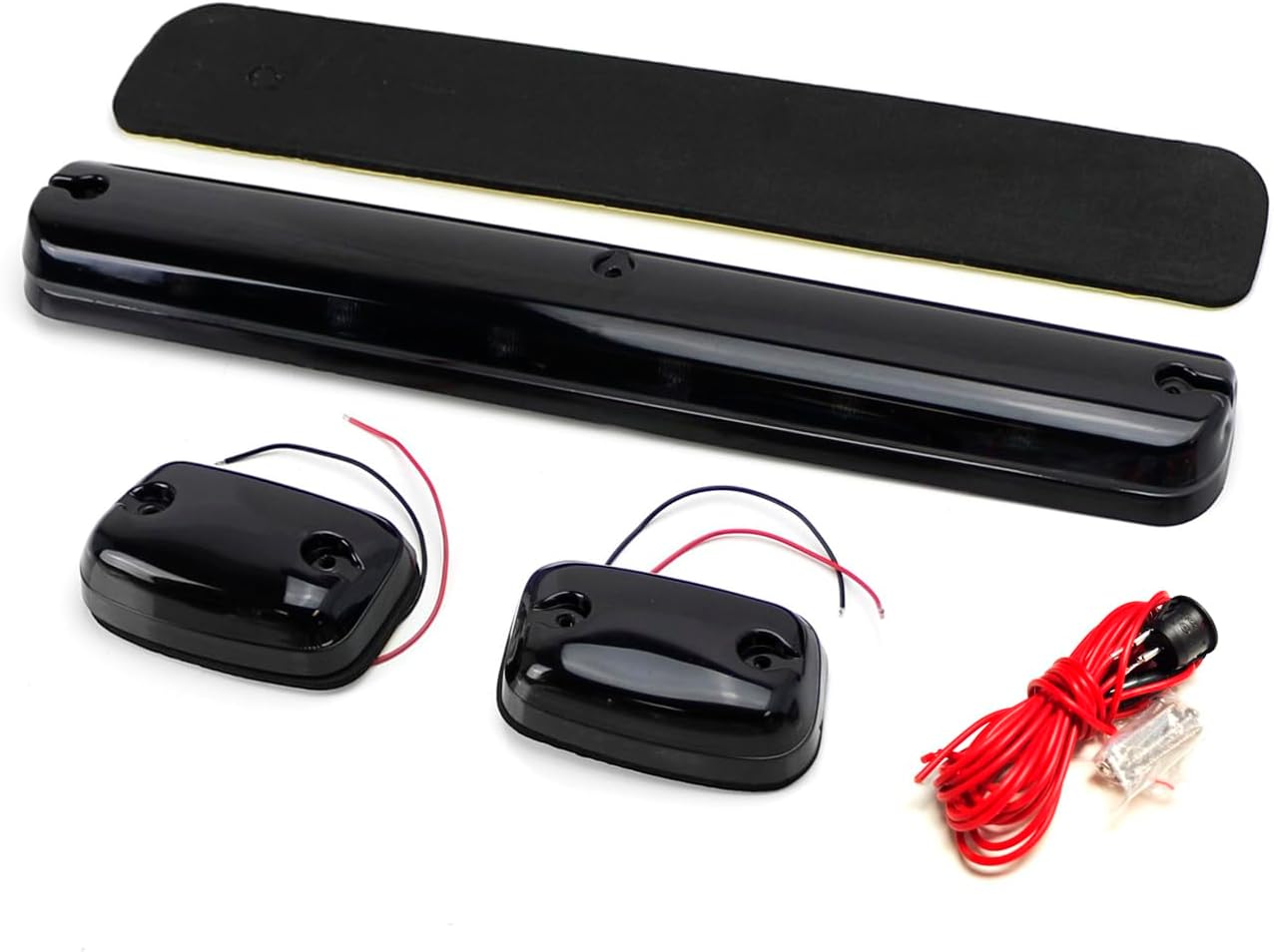 iJDMTOY 3pc Smoked Lens LED Cab Roof Light Kit