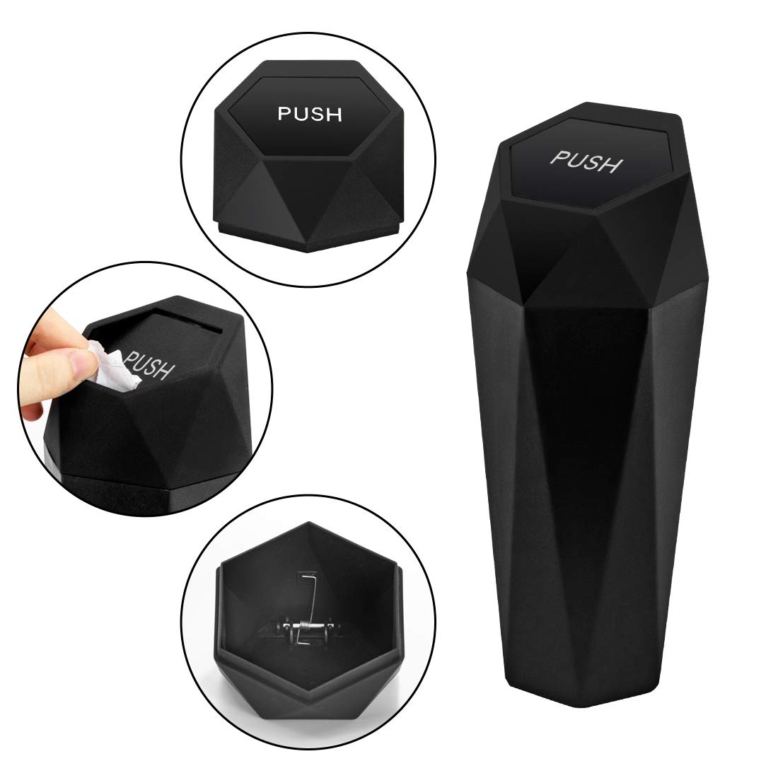 OUDEW Car Trash Can with 30 Detachable Bags
