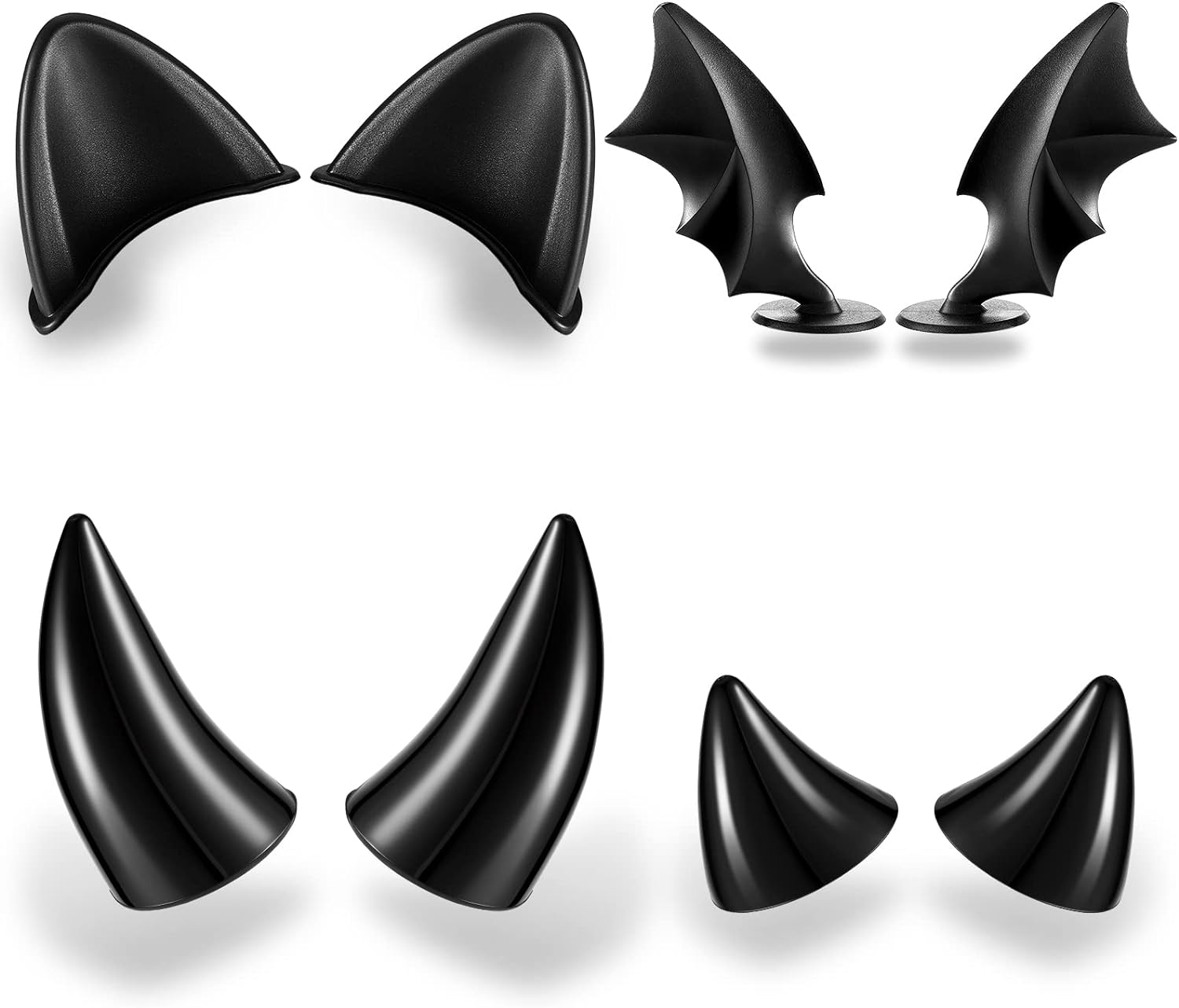Lewtemi 4 Pairs Motorcycle Helmet Devil Horns Accessories