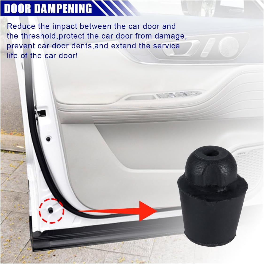 KITUREK Car Door Bumper Shock Absorbers 5PCS