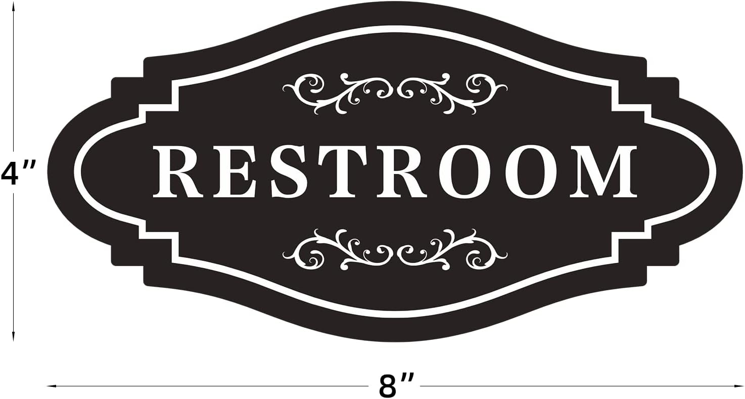 FXRN Restroom Sign 4x8 Inch Easy Install No Tools